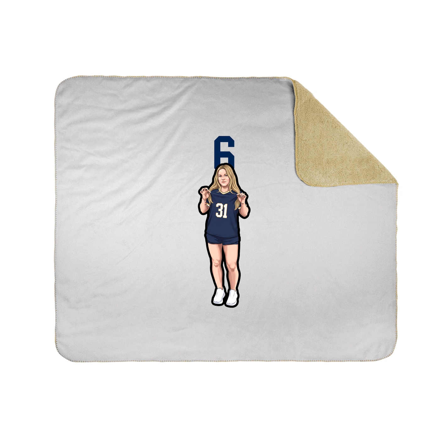 Throw Blanket — Number Top in White