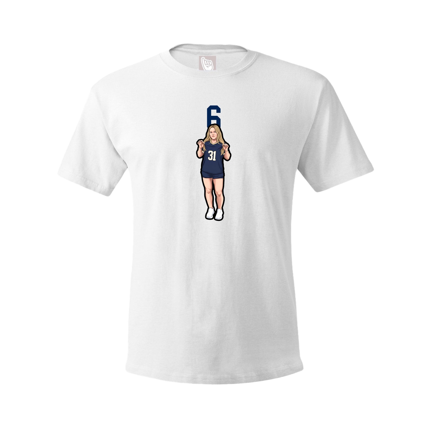Youth Tee — Number Top in White