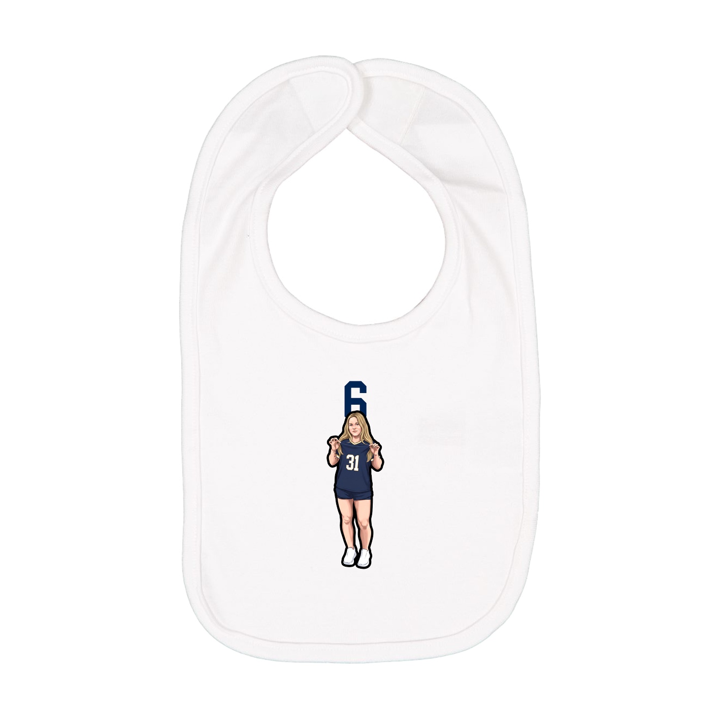 Infant Bib — Number Top in White