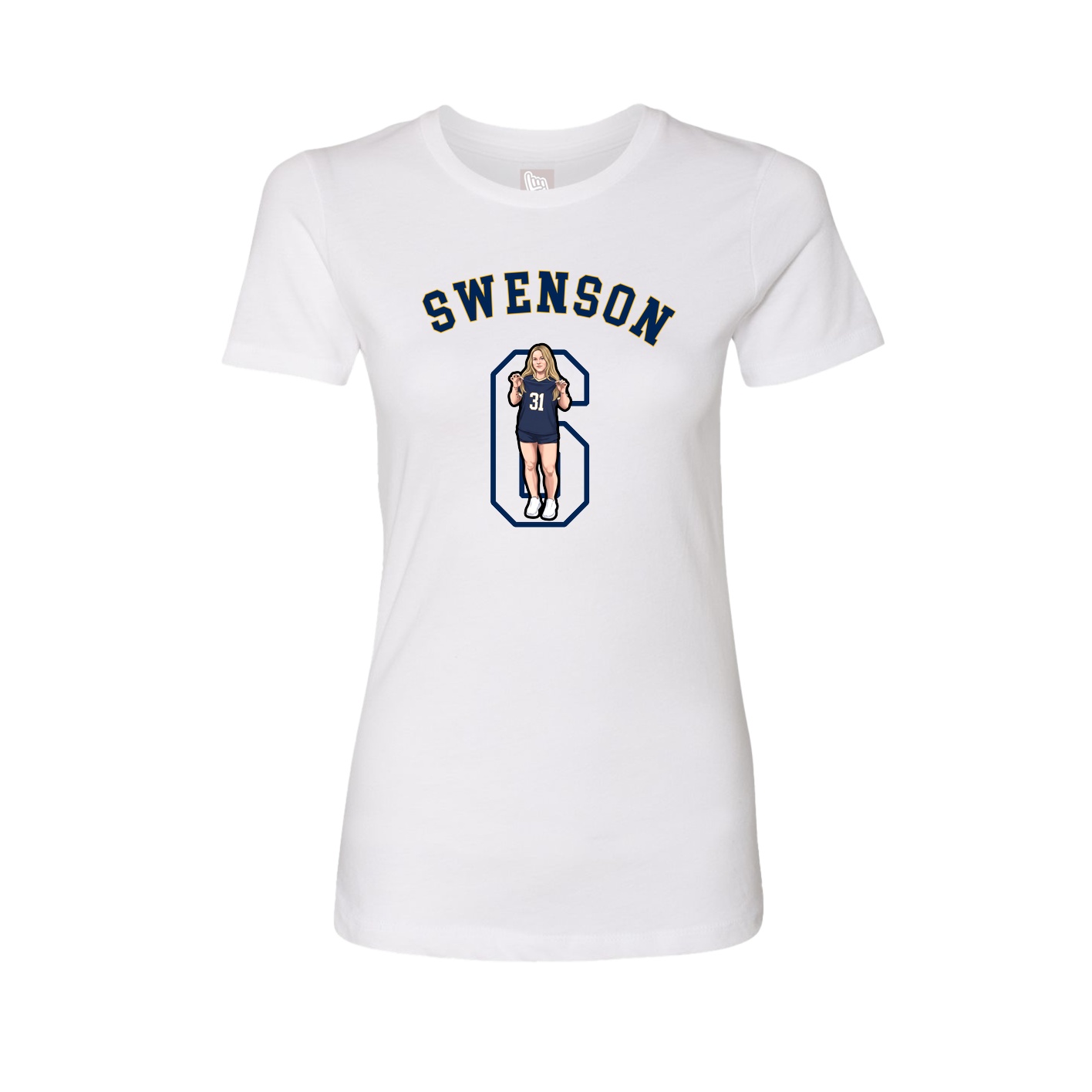 Fitted Women's Tee — Shirsey Arch in White