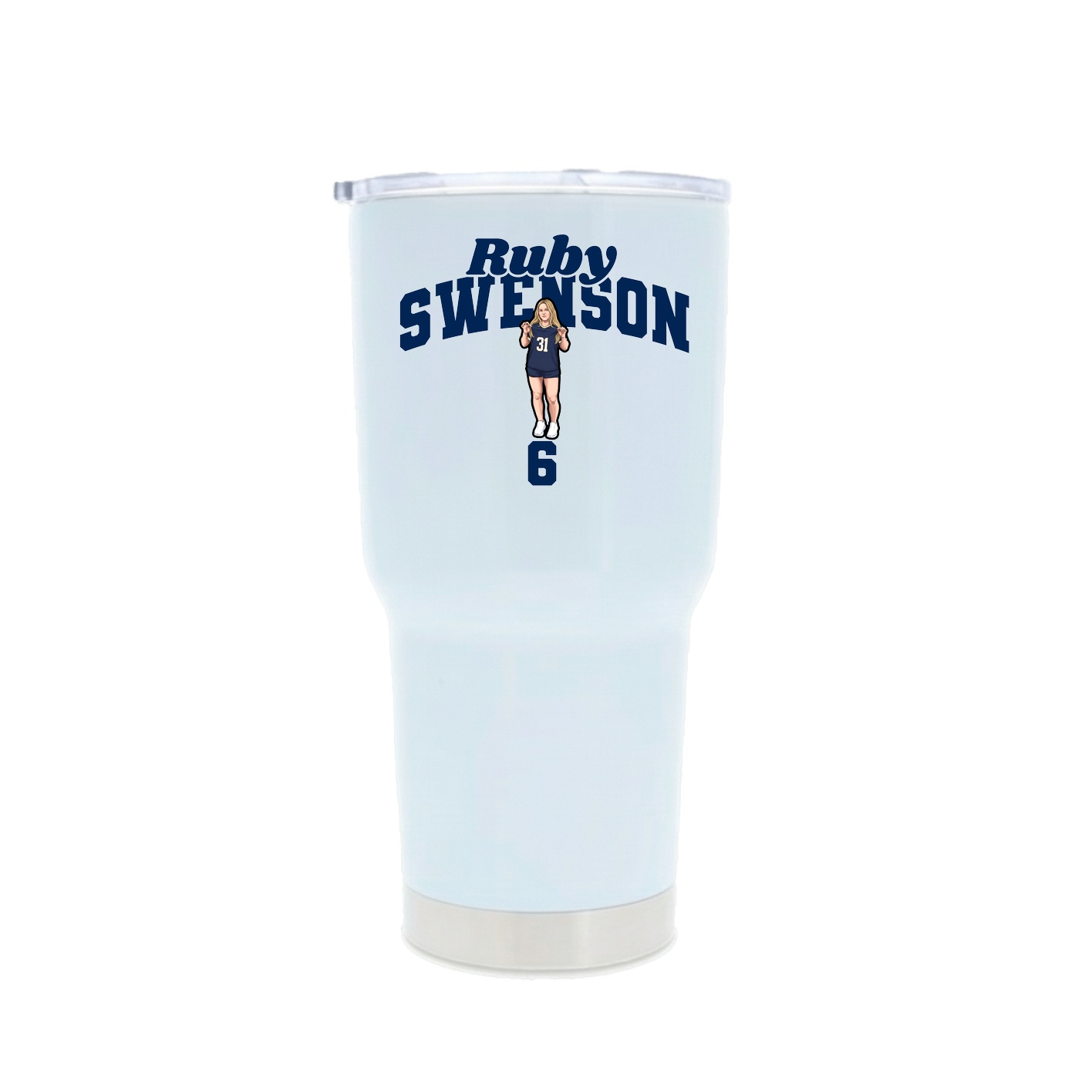 30oz Stainless Steel Tumbler — Signature Arch in White