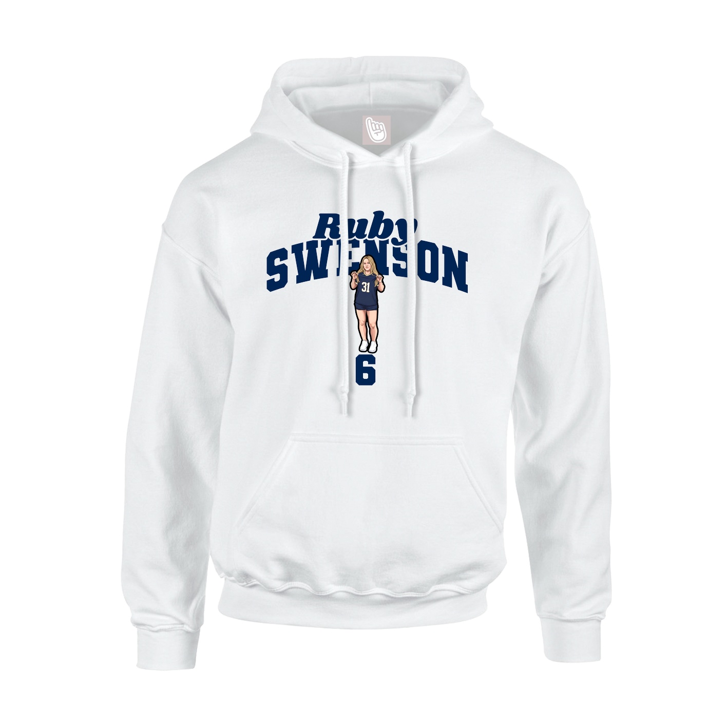 Youth Hoodie — Signature Arch in White