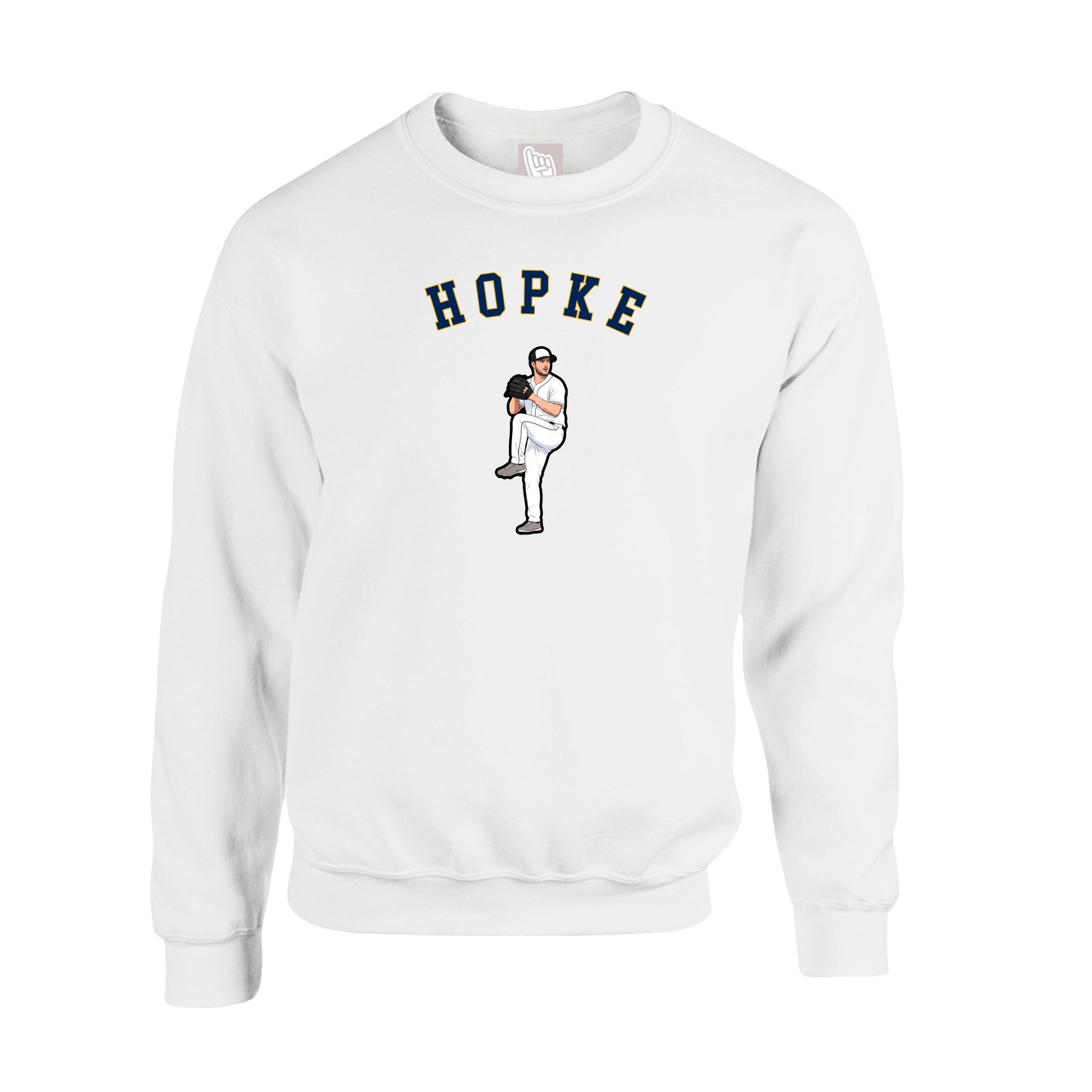 Fleece Crew — Shirsey Arch in White