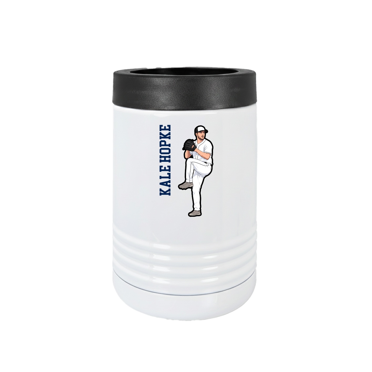 Beverage Holder — Name Vertical in White