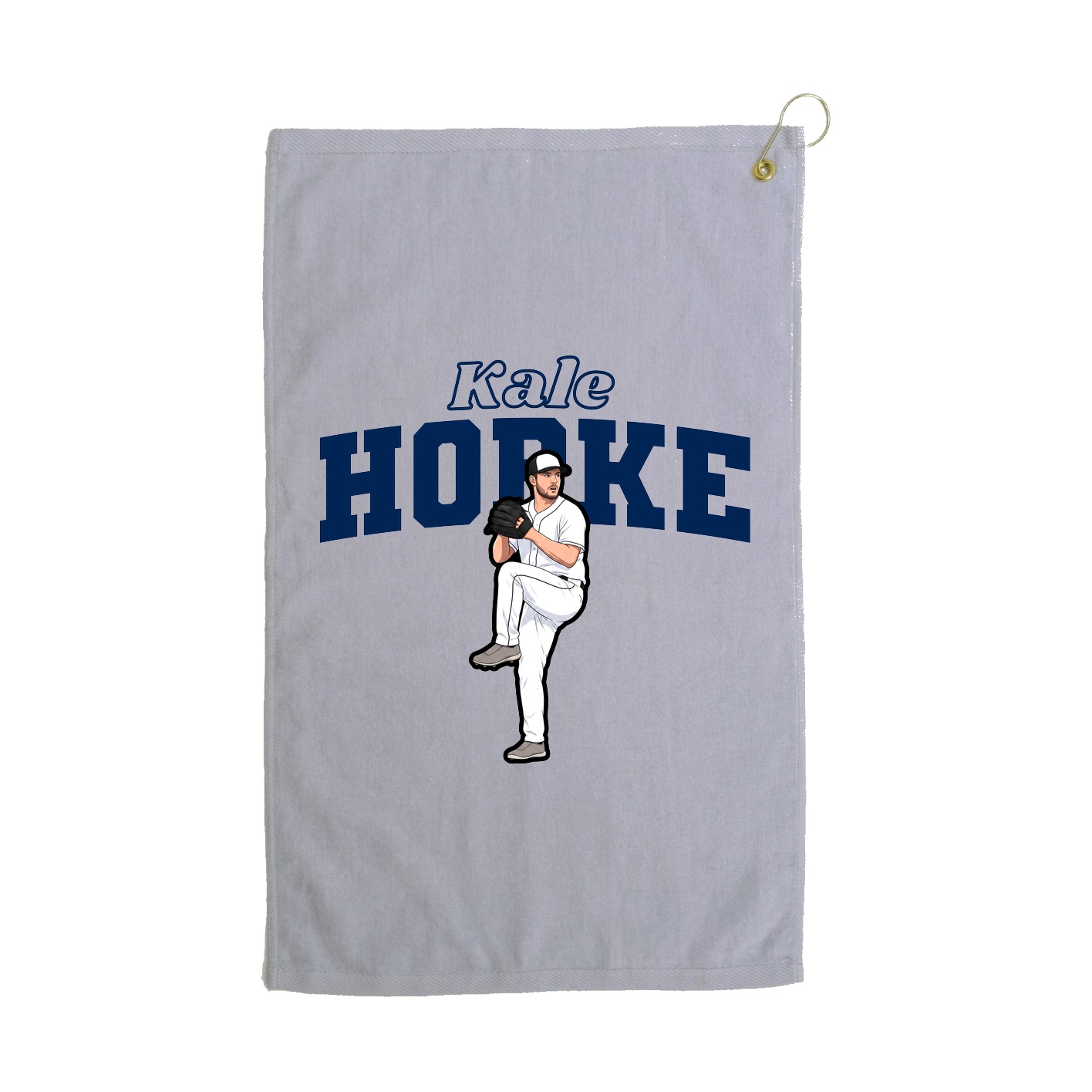 Golf Towel — Name Arch in Grey