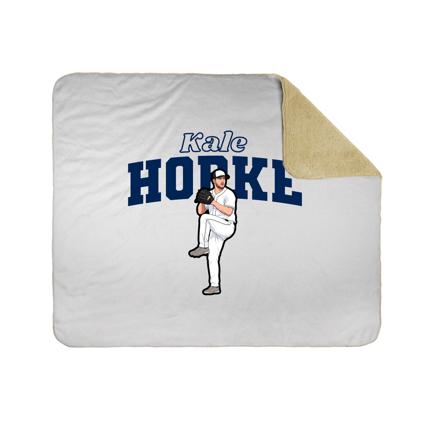 Throw Blanket — Name Arch in White