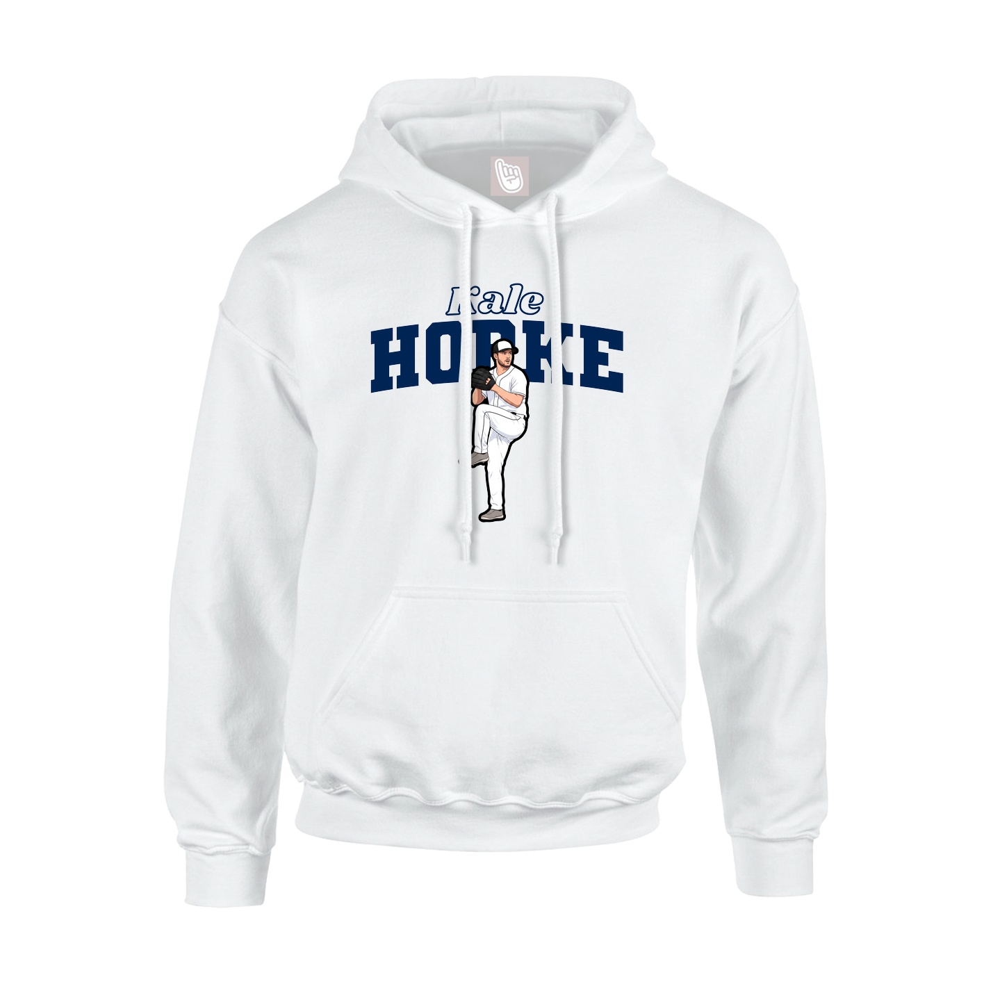 Youth Hoodie — Name Arch in White