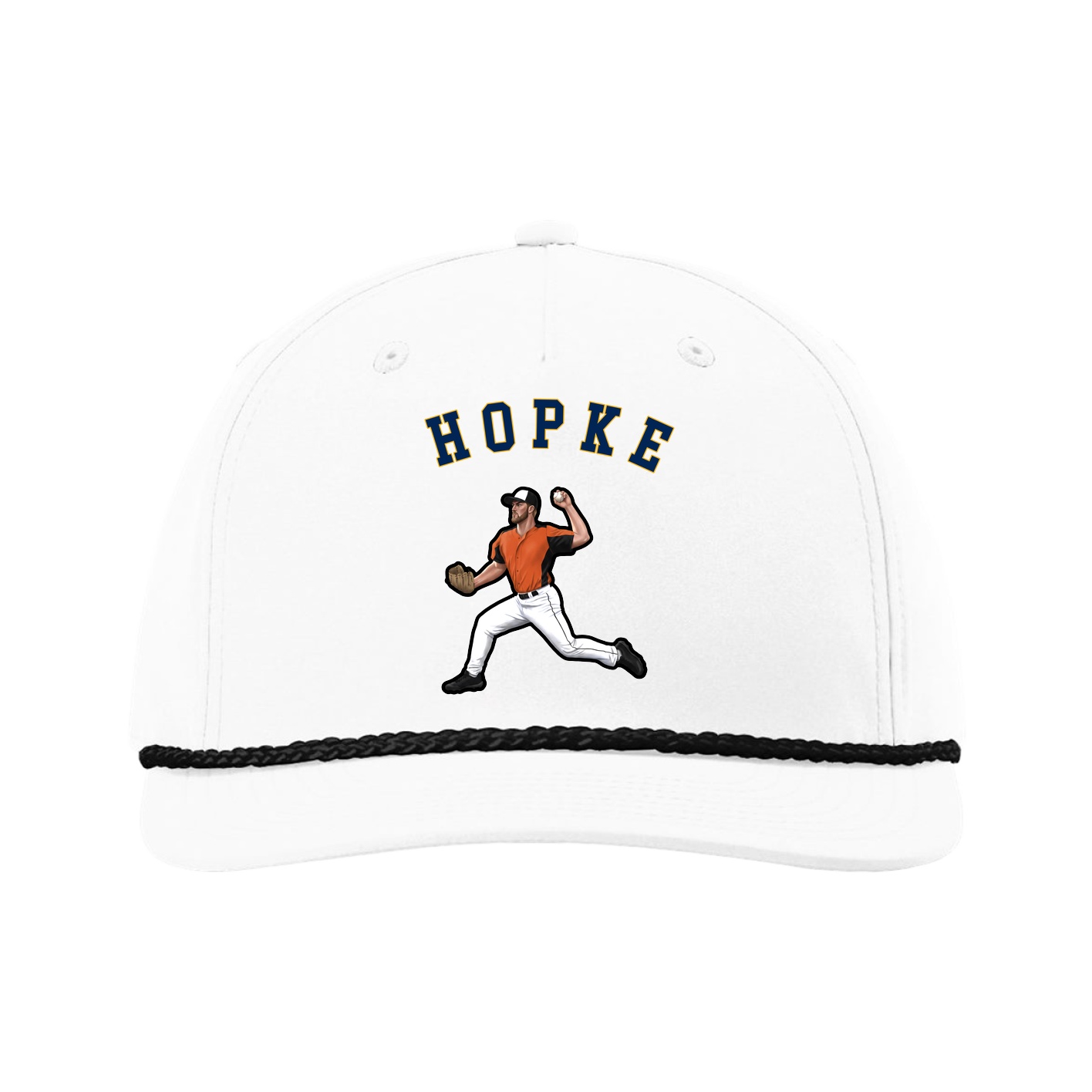Five-Panel Classic Rope Cap — Shirsey Arch in White