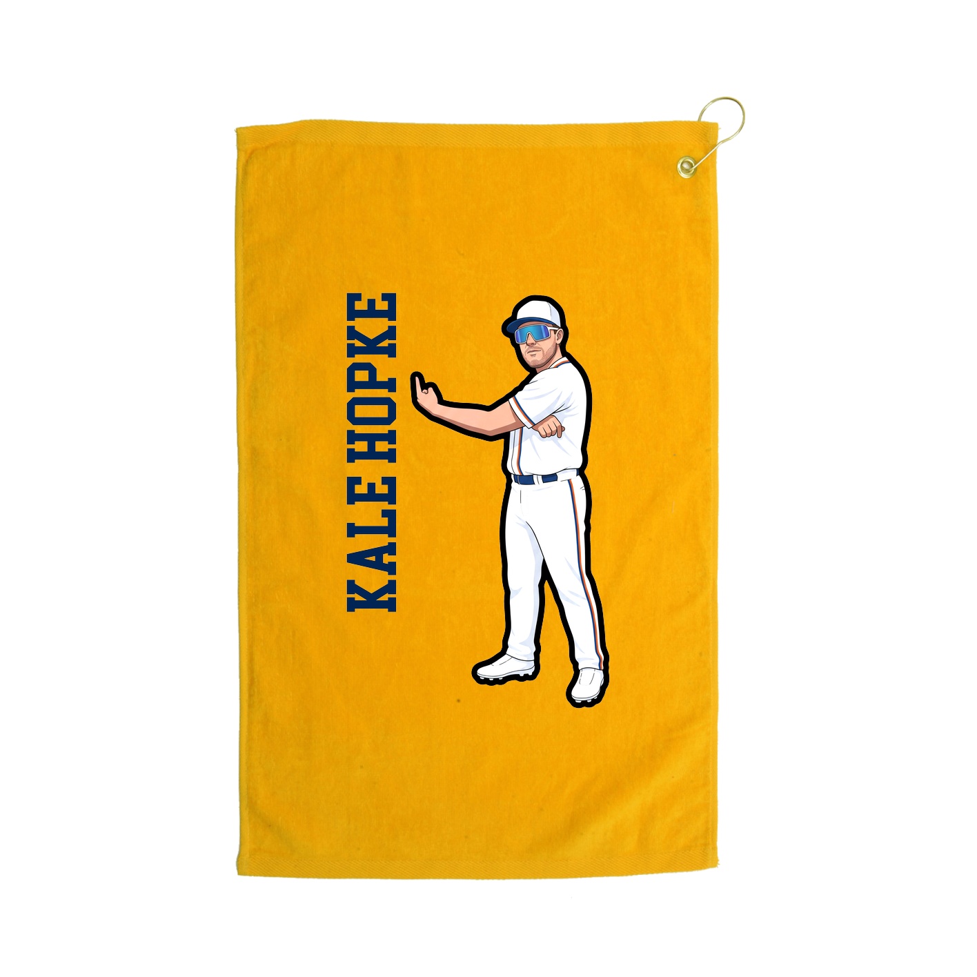 Golf Towel — Name Vertical in Gold