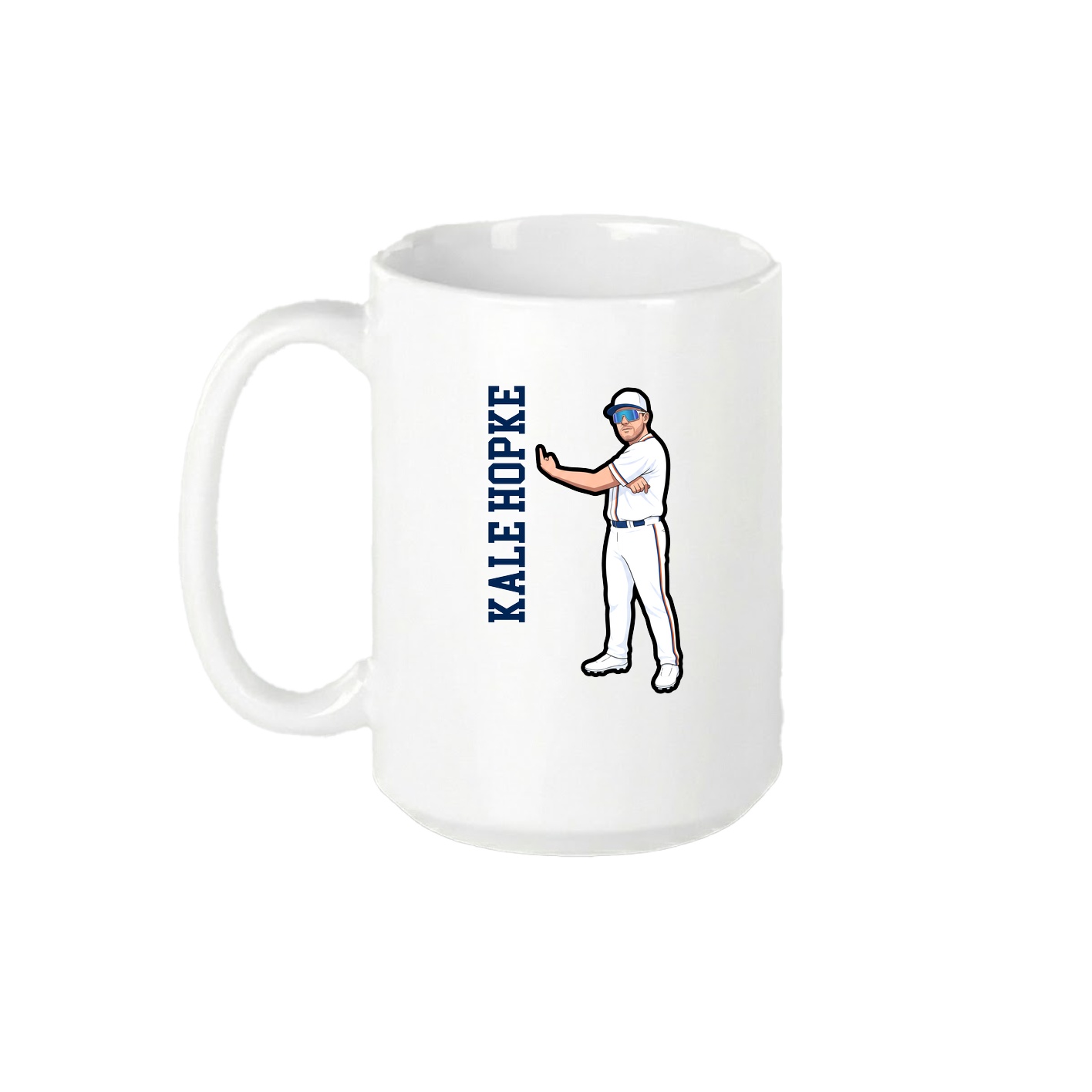15oz Coffee Mug — Name Vertical in White