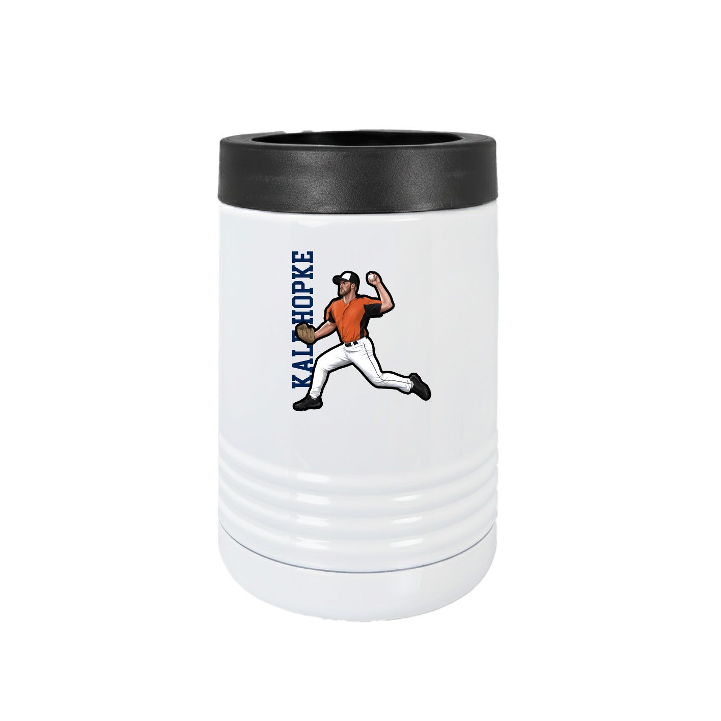 Beverage Holder — Name Vertical in White