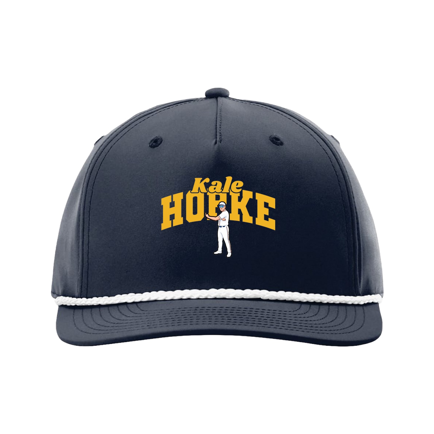 Five-Panel Classic Rope Cap — Signature Arch in Navy