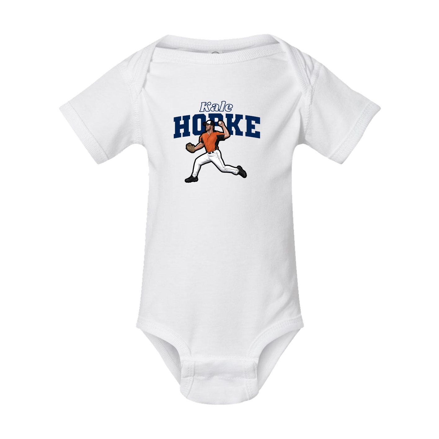 Baby Onesie — Name Arch in White