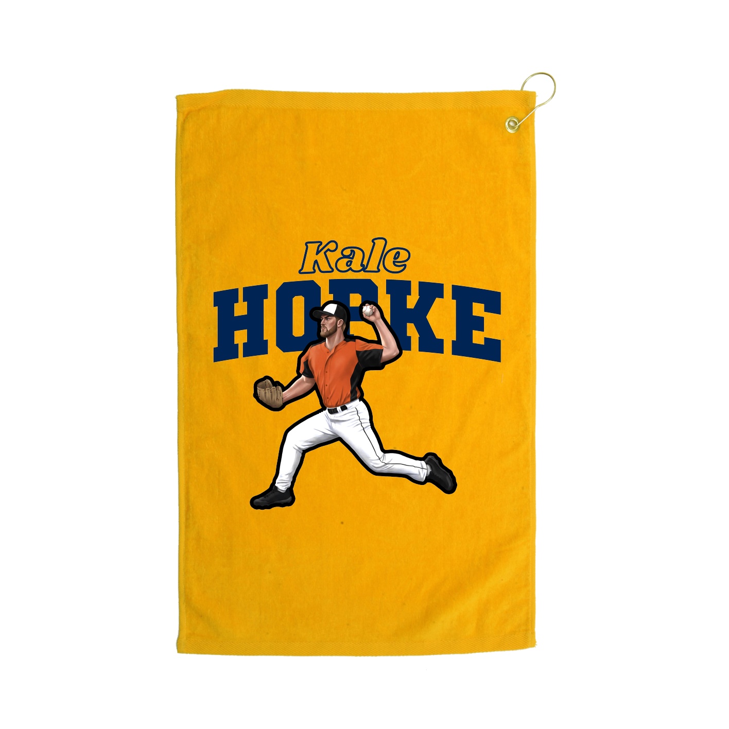 Golf Towel — Name Arch in Gold