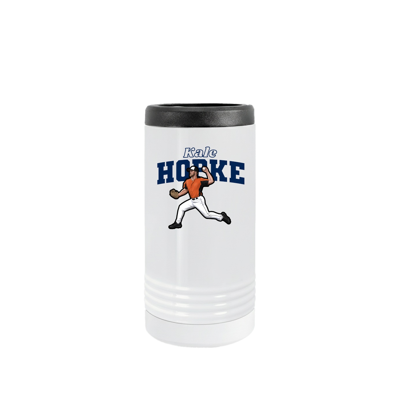 Slim Beverage Holder — Name Arch in White