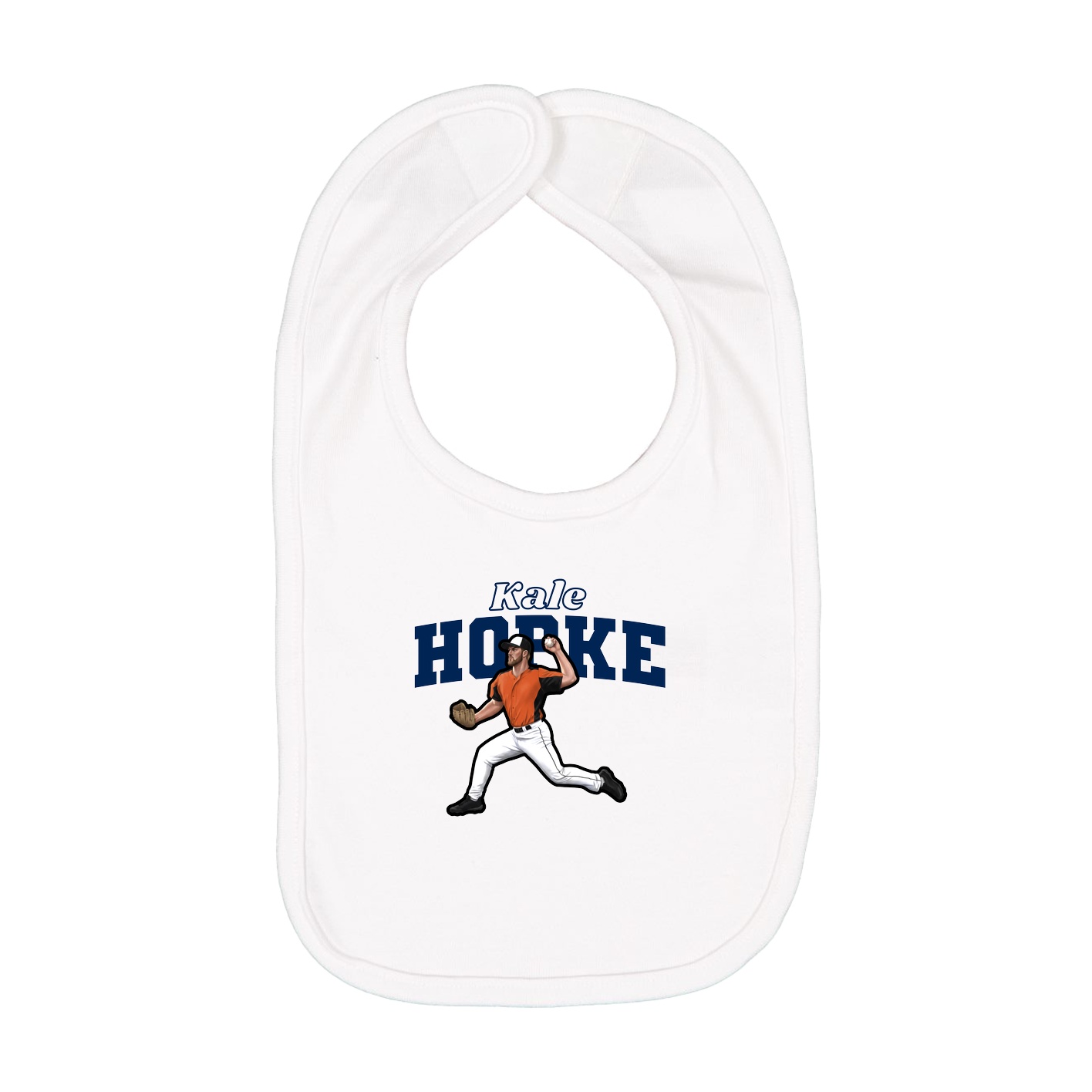Infant Bib — Name Arch in White