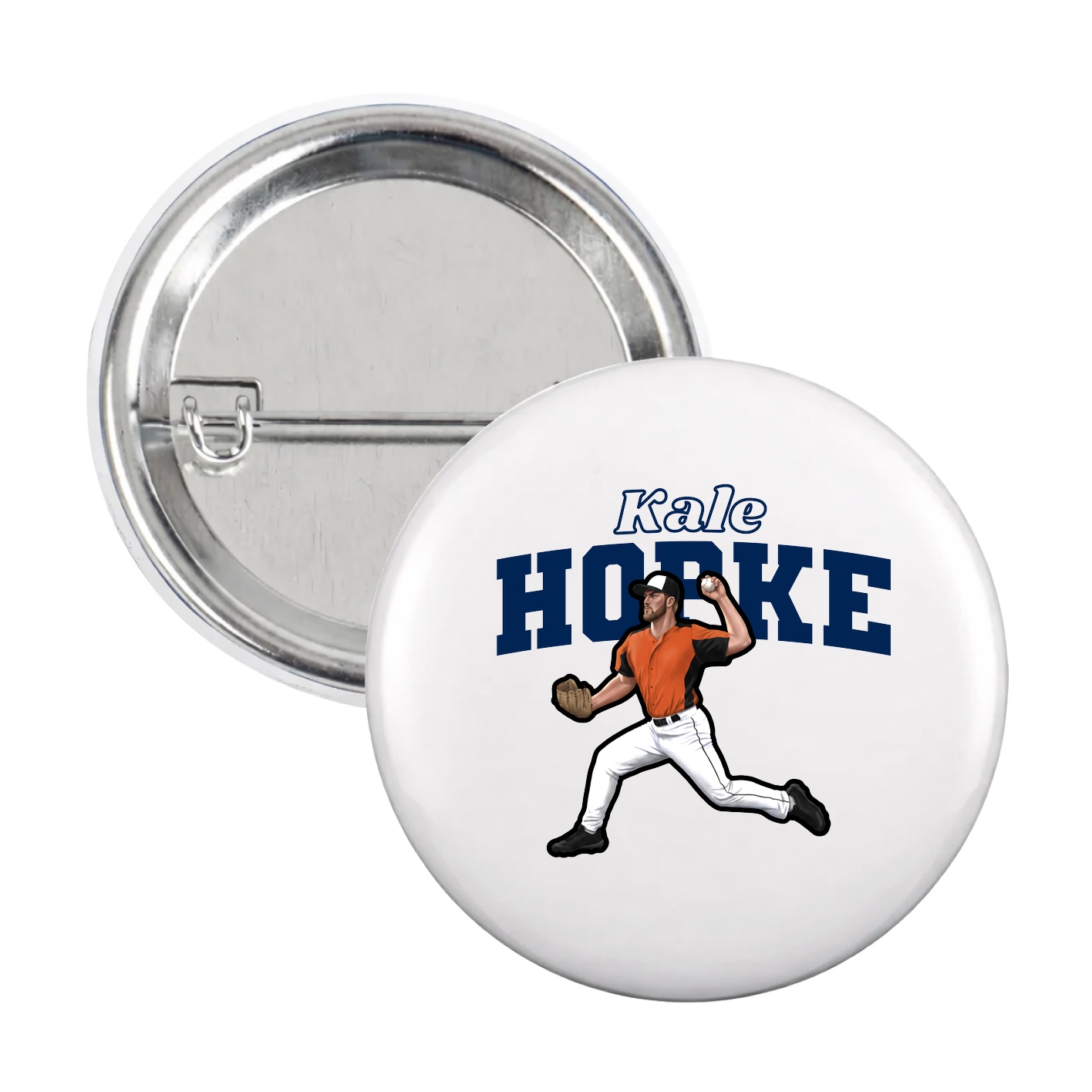 Game Day Button — Name Arch in White