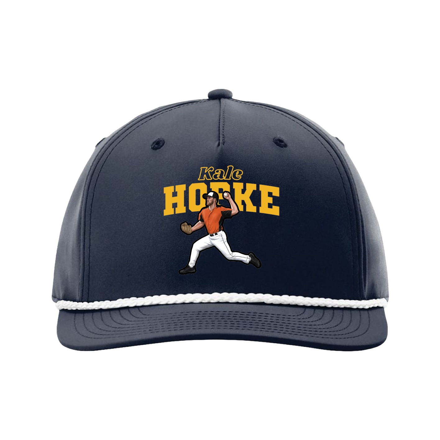 Five-Panel Classic Rope Cap — Name Arch in Navy