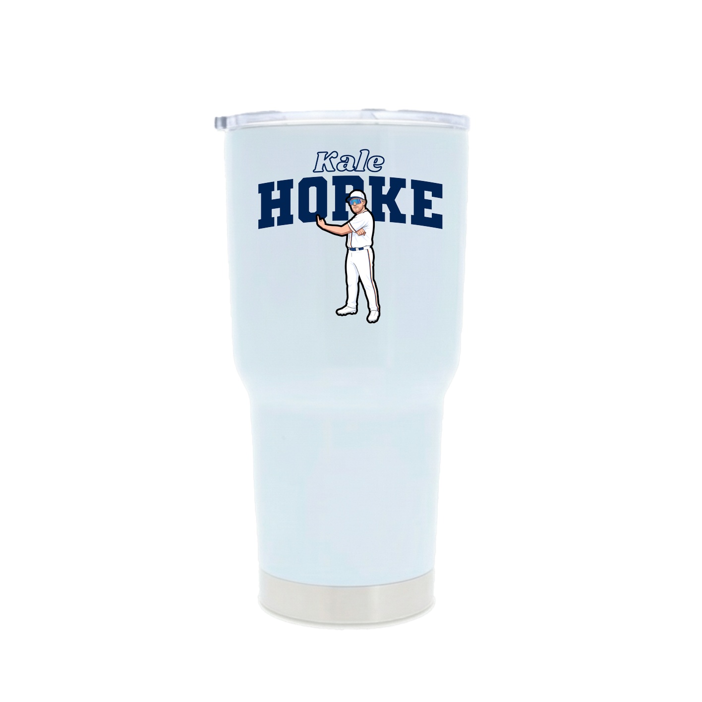 30oz Stainless Steel Tumbler — Name Arch in White