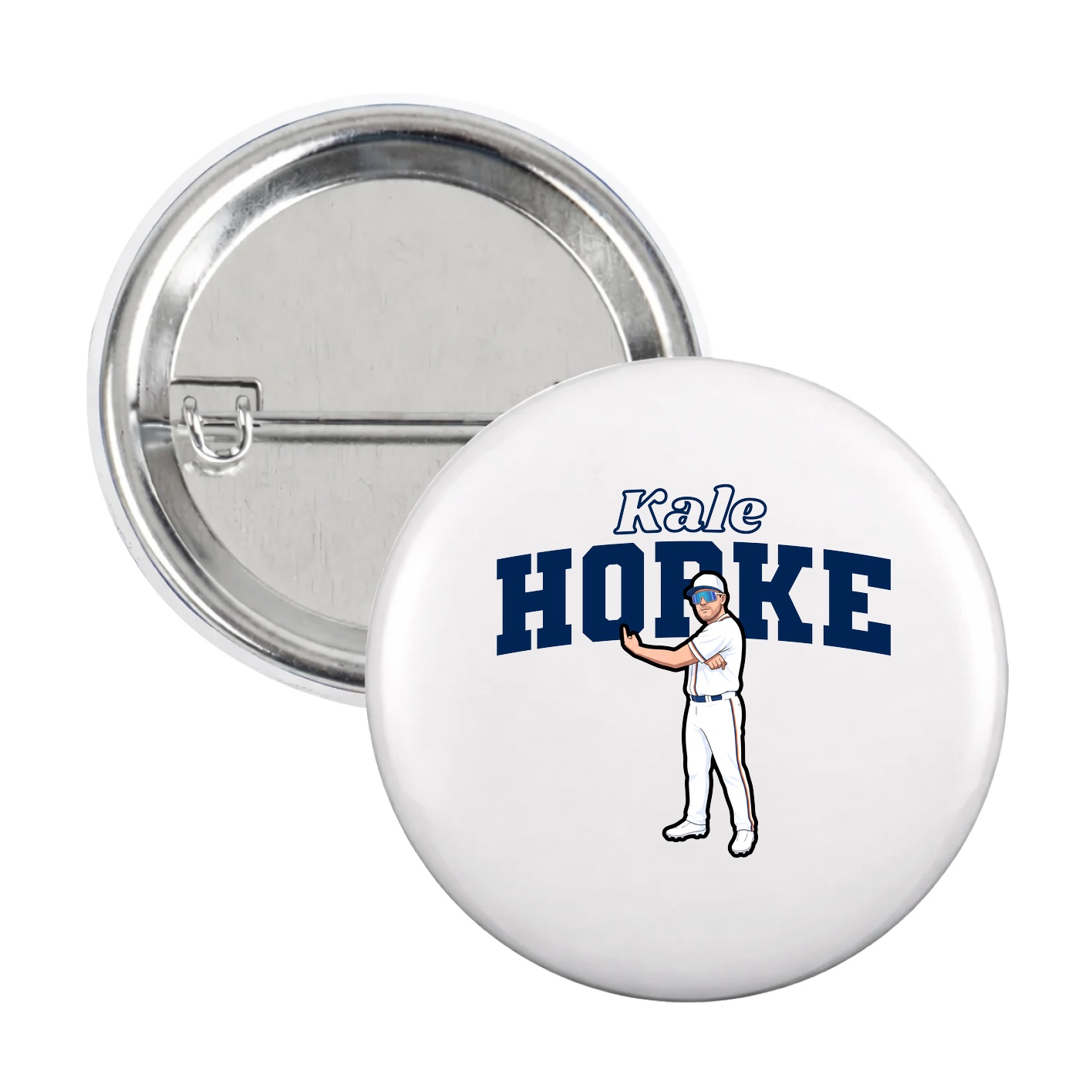 Game Day Button — Name Arch in White