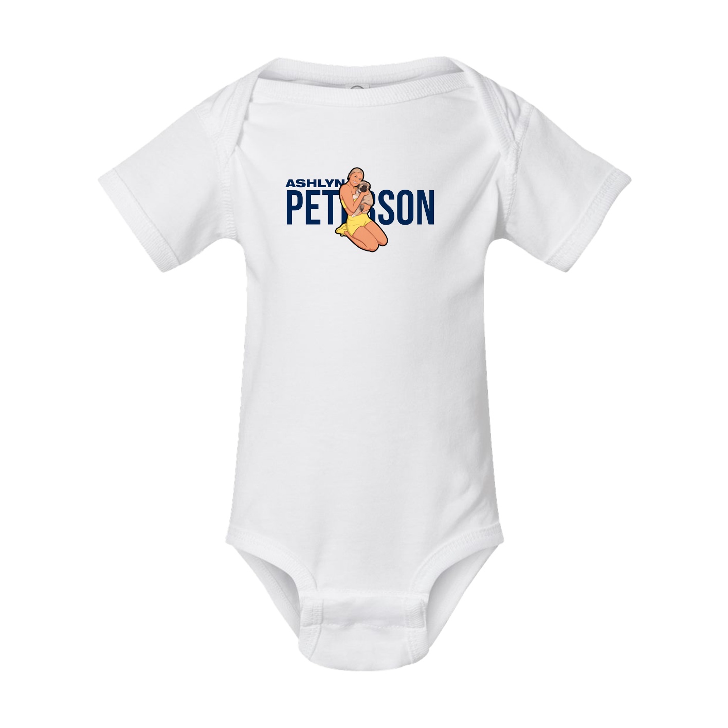 Baby Onesie — Player Name in White