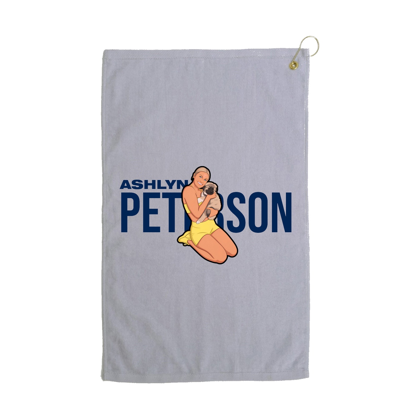 Golf Towel — Player Name in Grey