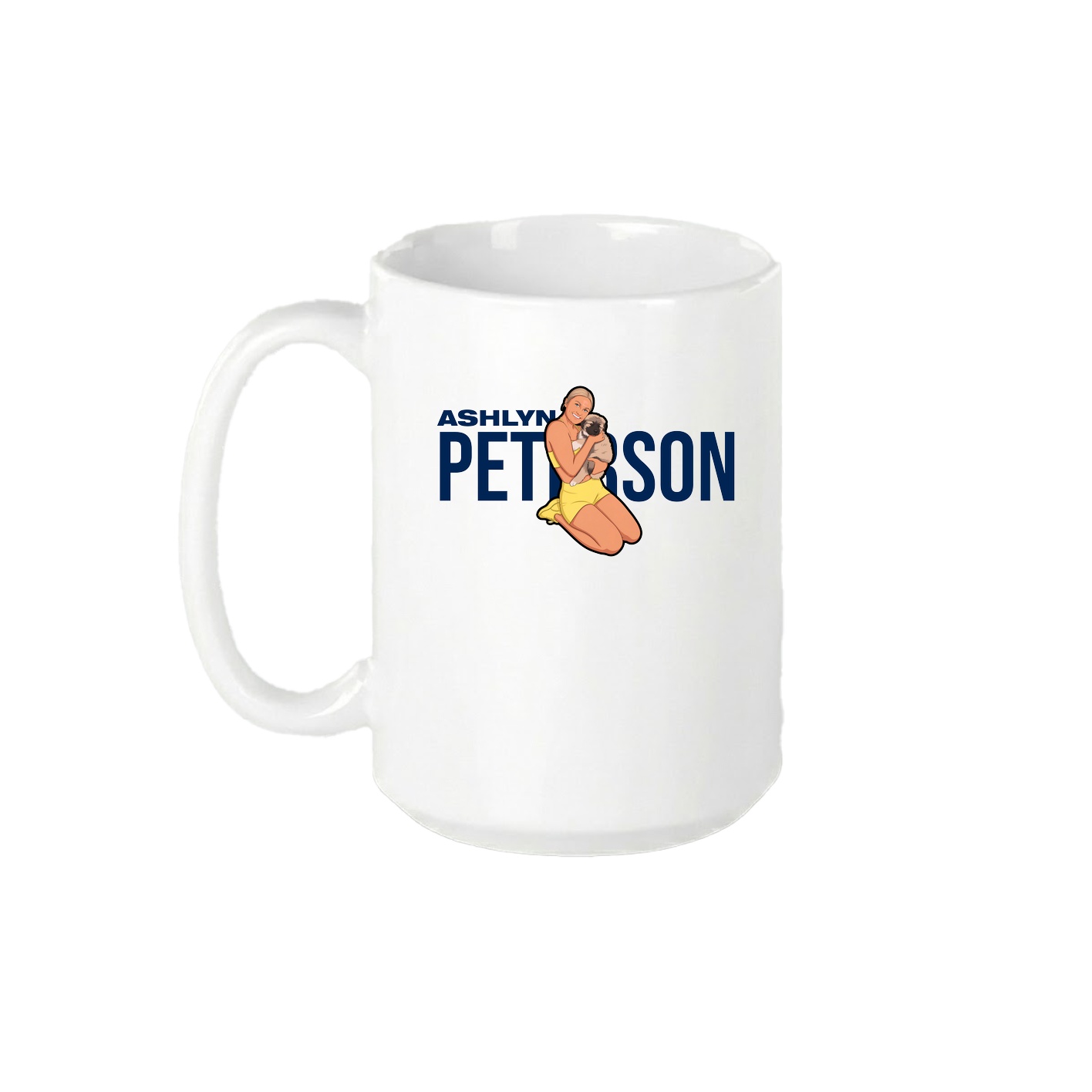 15oz Coffee Mug — Player Name in White