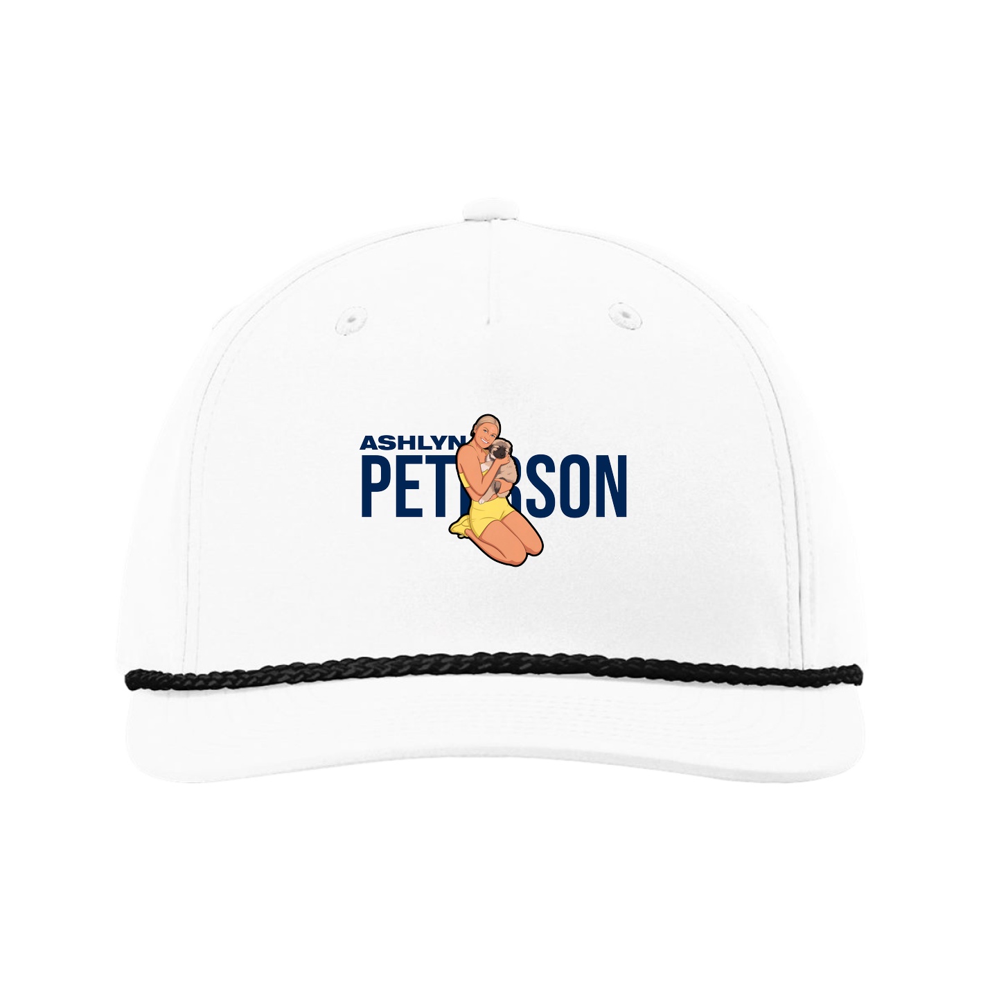 Five-Panel Classic Rope Cap — Player Name in White