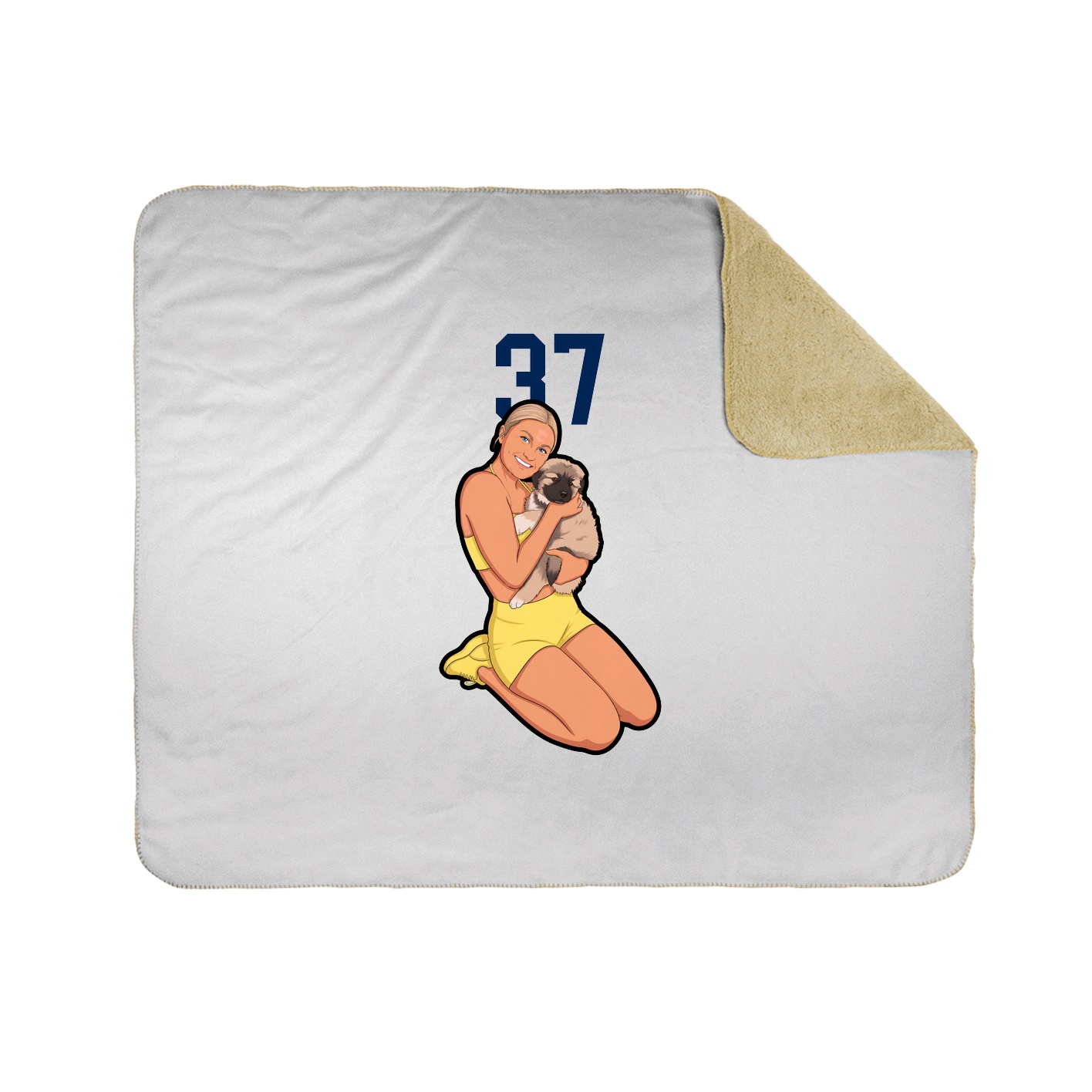 Throw Blanket — Number Top in White