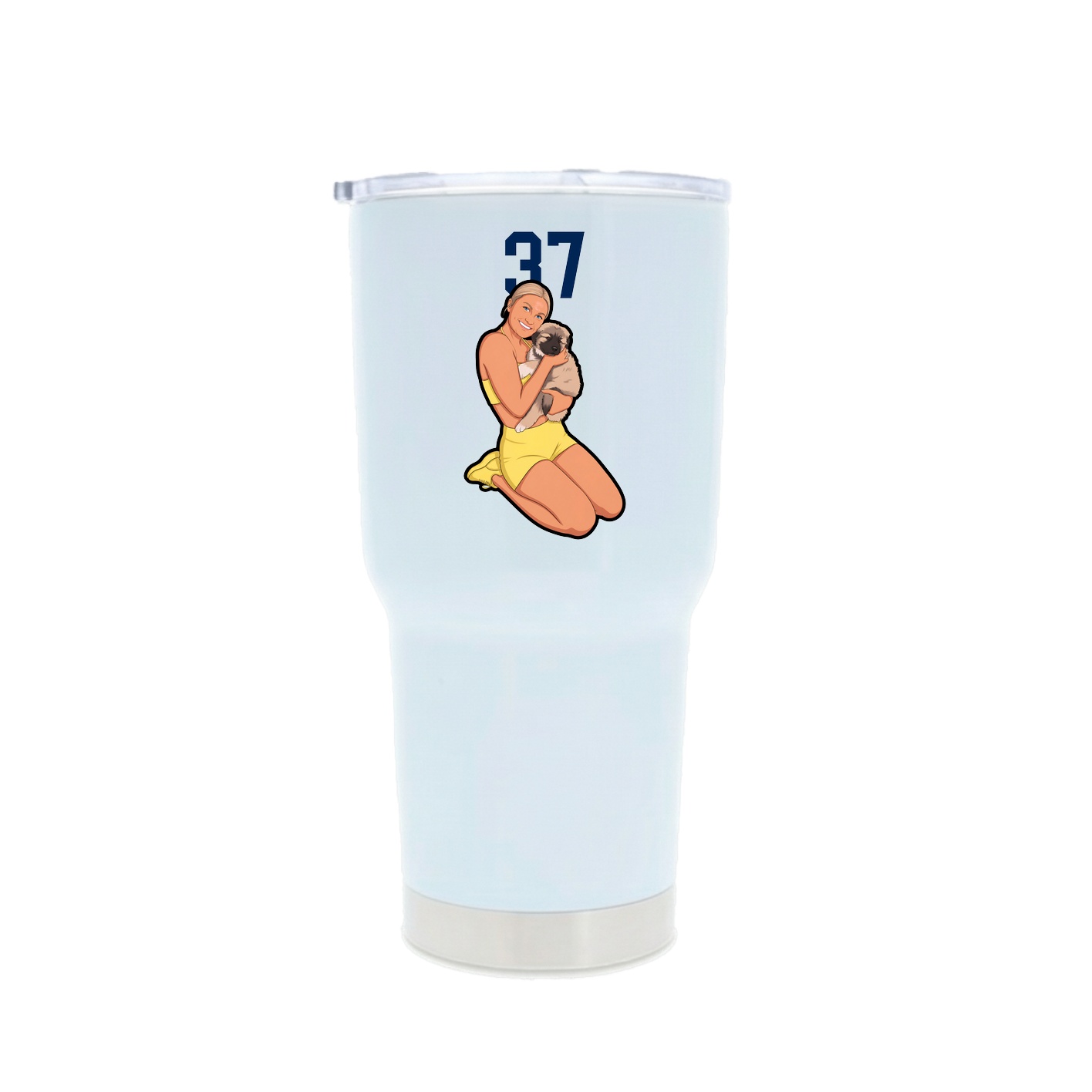 30oz Stainless Steel Tumbler — Number Top in White