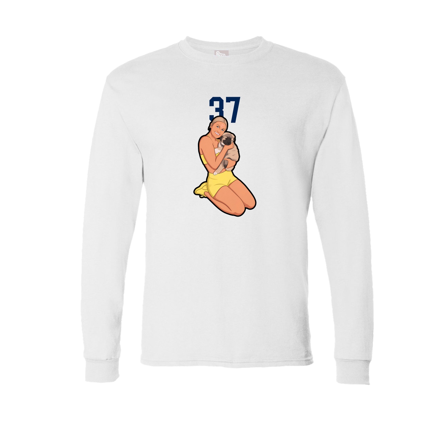 Long Sleeve Tee — Number Top in White