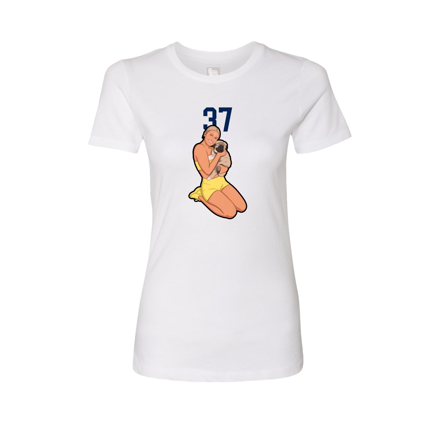 Fitted Women's Tee — Number Top in White