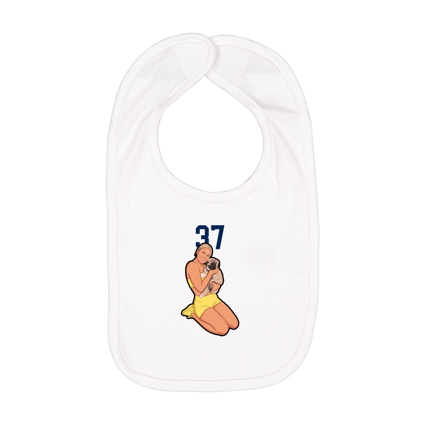 Infant Bib — Number Top in White