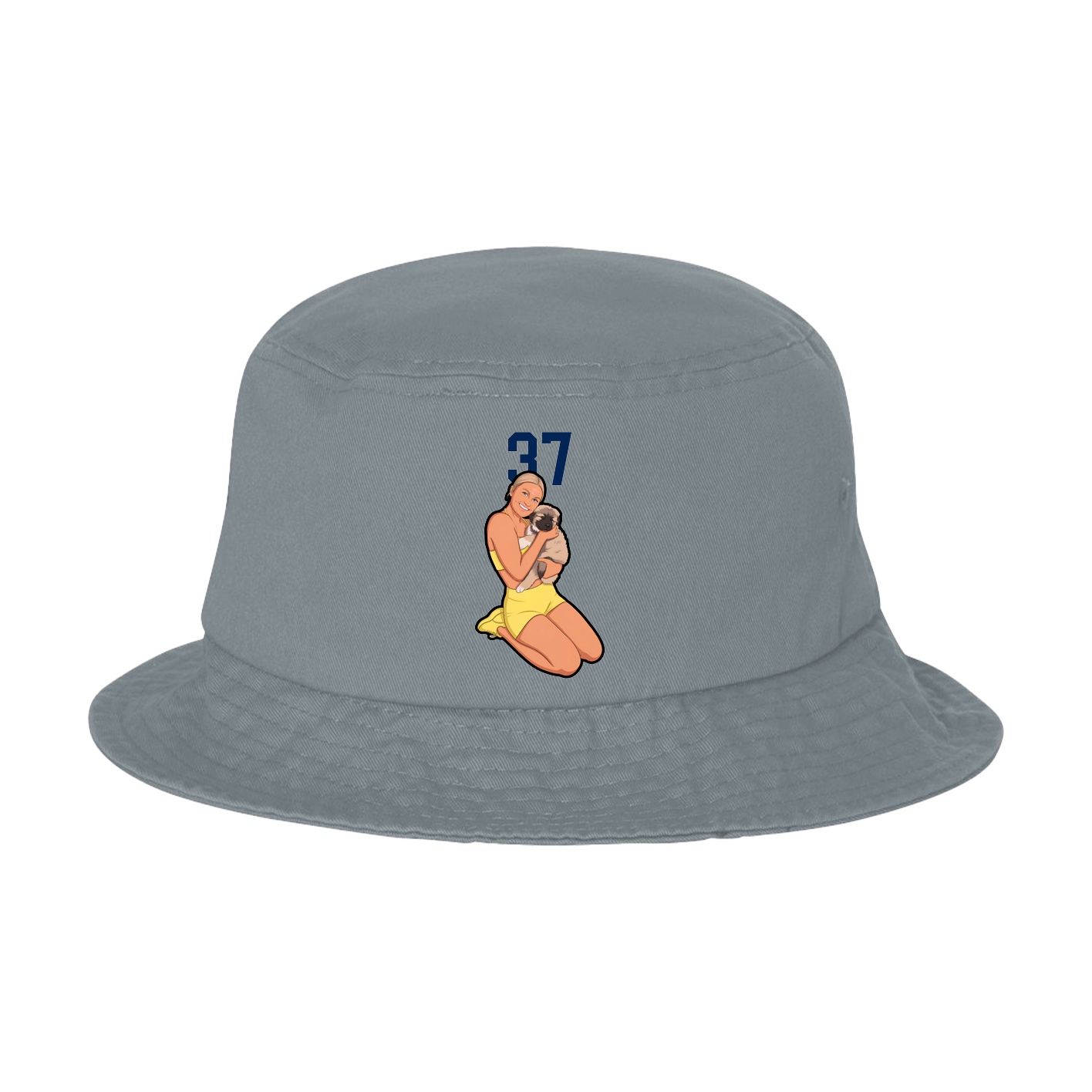 Bucket Cap — Number Top in Grey
