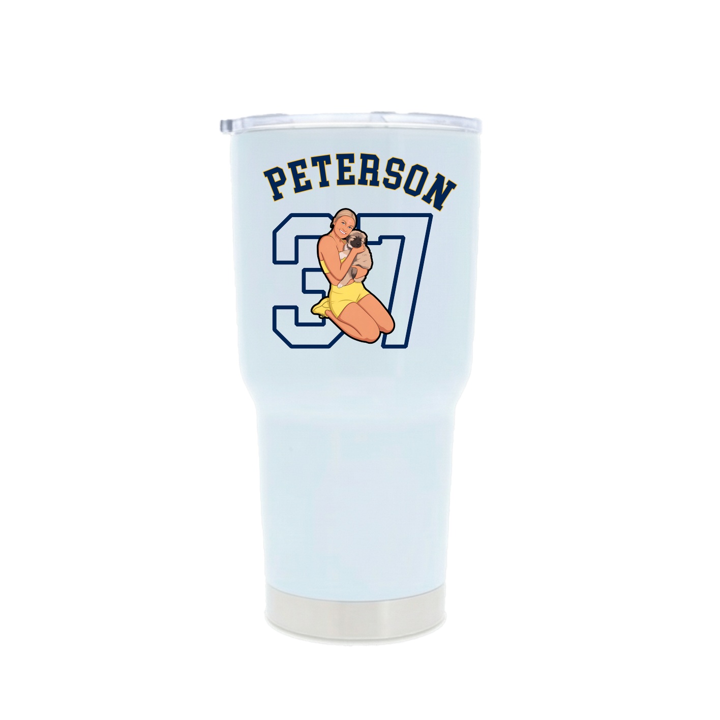 30oz Stainless Steel Tumbler — Shirsey Arch in White
