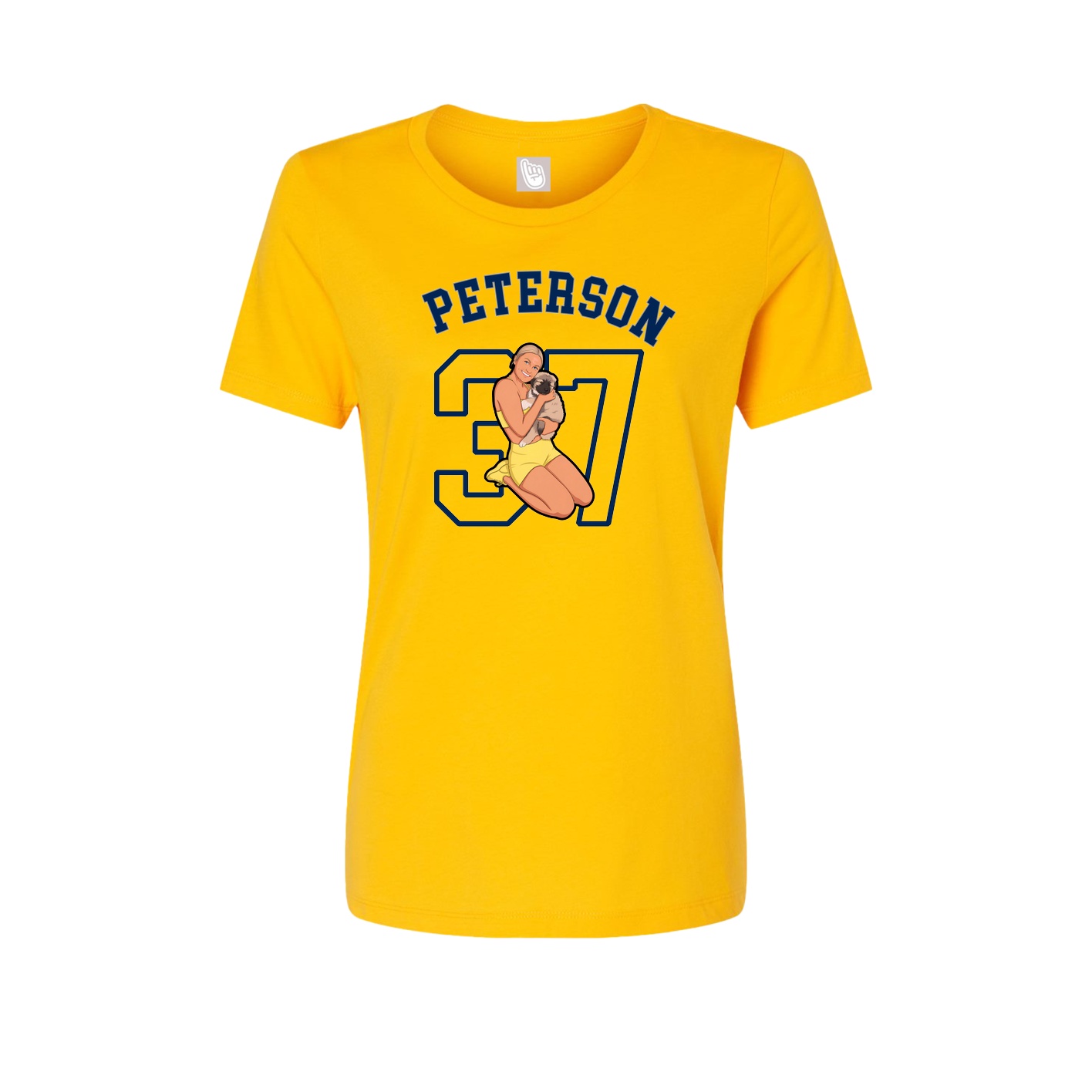 Fitted Women's Tee — Shirsey Arch in Gold
