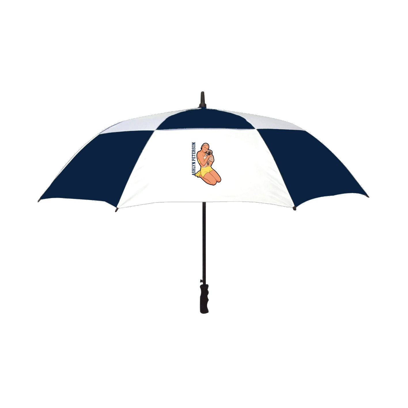 Golf Umbrella — Name Vertical in Navy