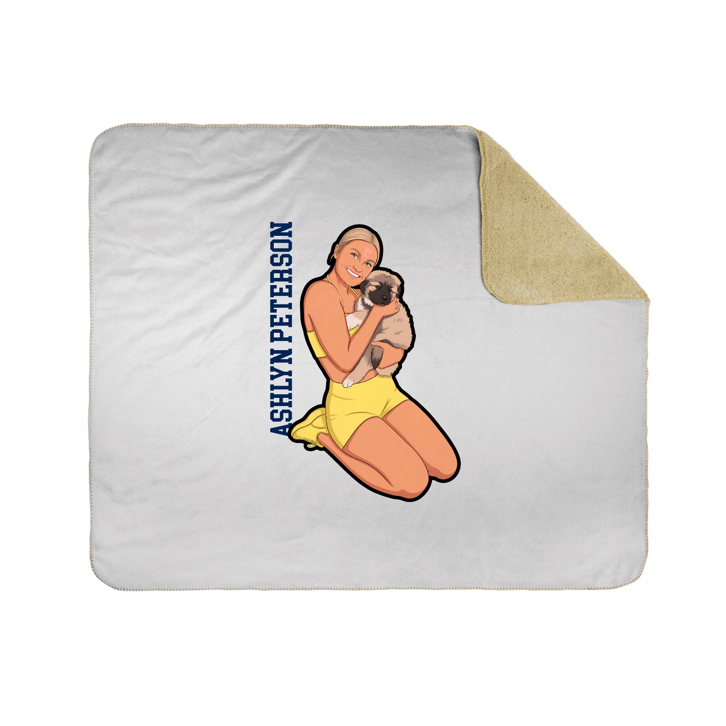 Throw Blanket — Name Vertical in White