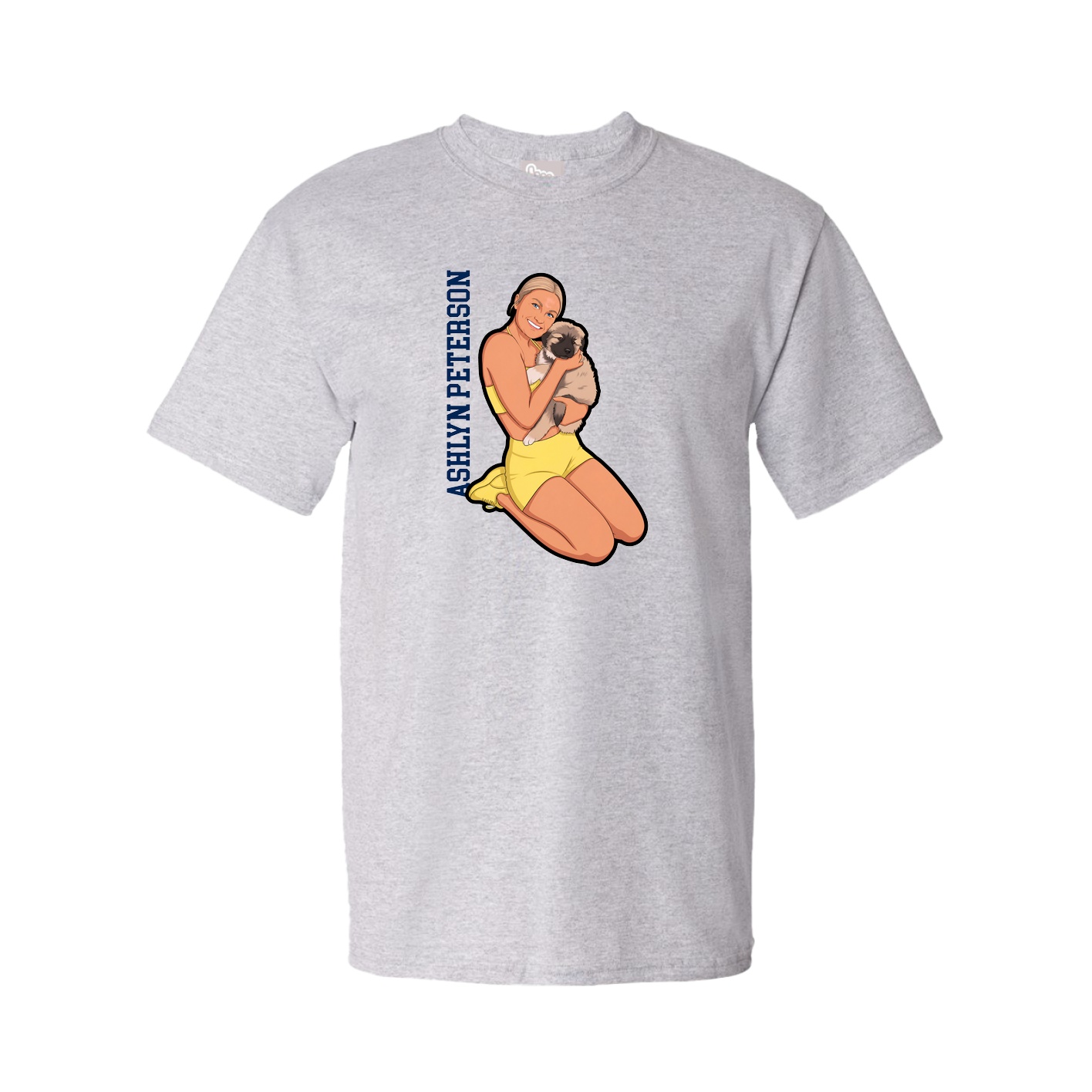 Tee — Name Vertical in Grey