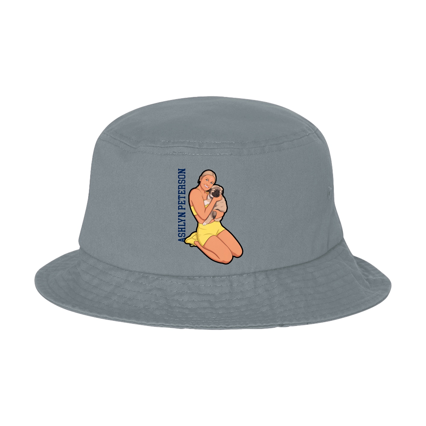 Bucket Cap — Name Vertical in Grey
