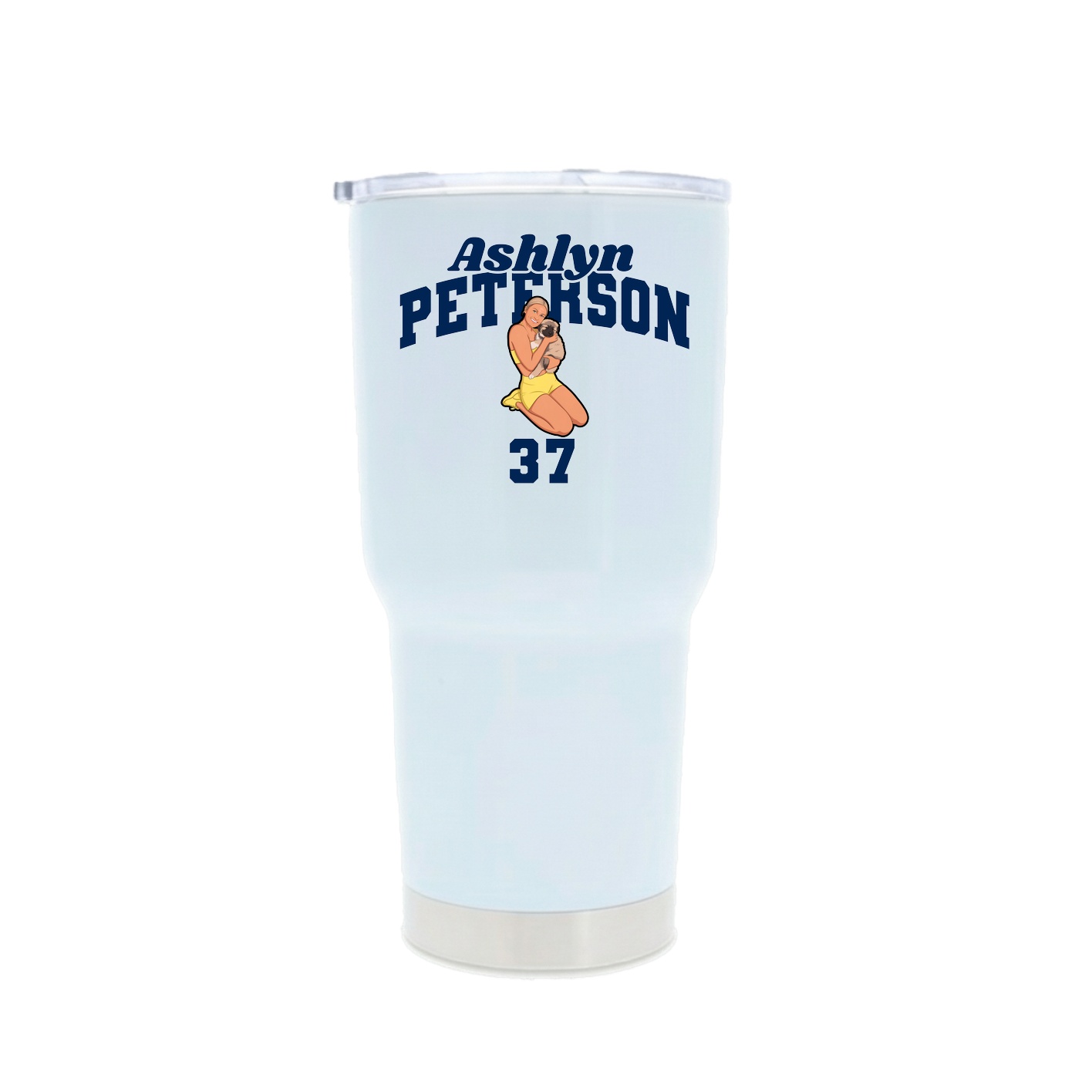 30oz Stainless Steel Tumbler — Signature Arch in White