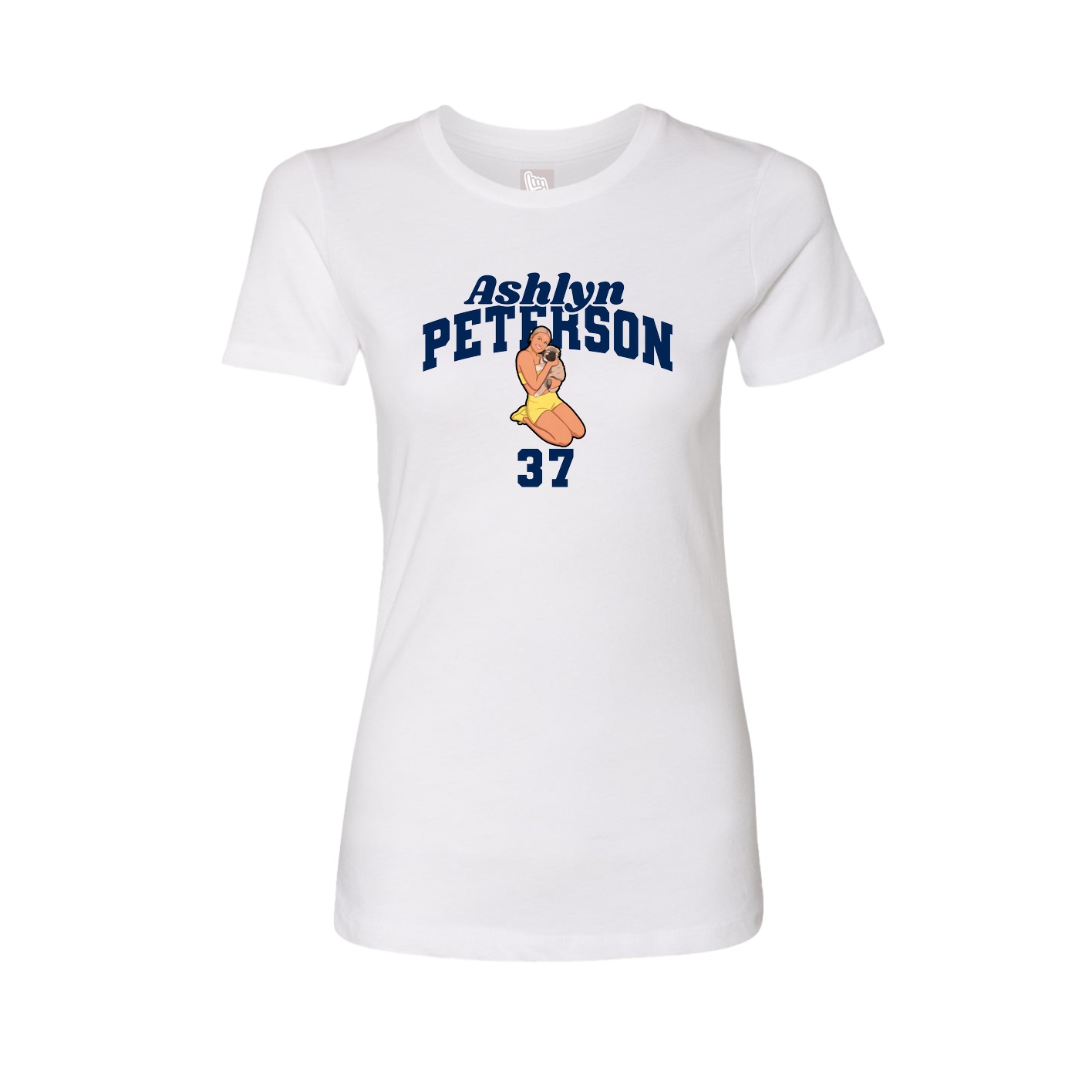 Fitted Women's Tee — Signature Arch in White