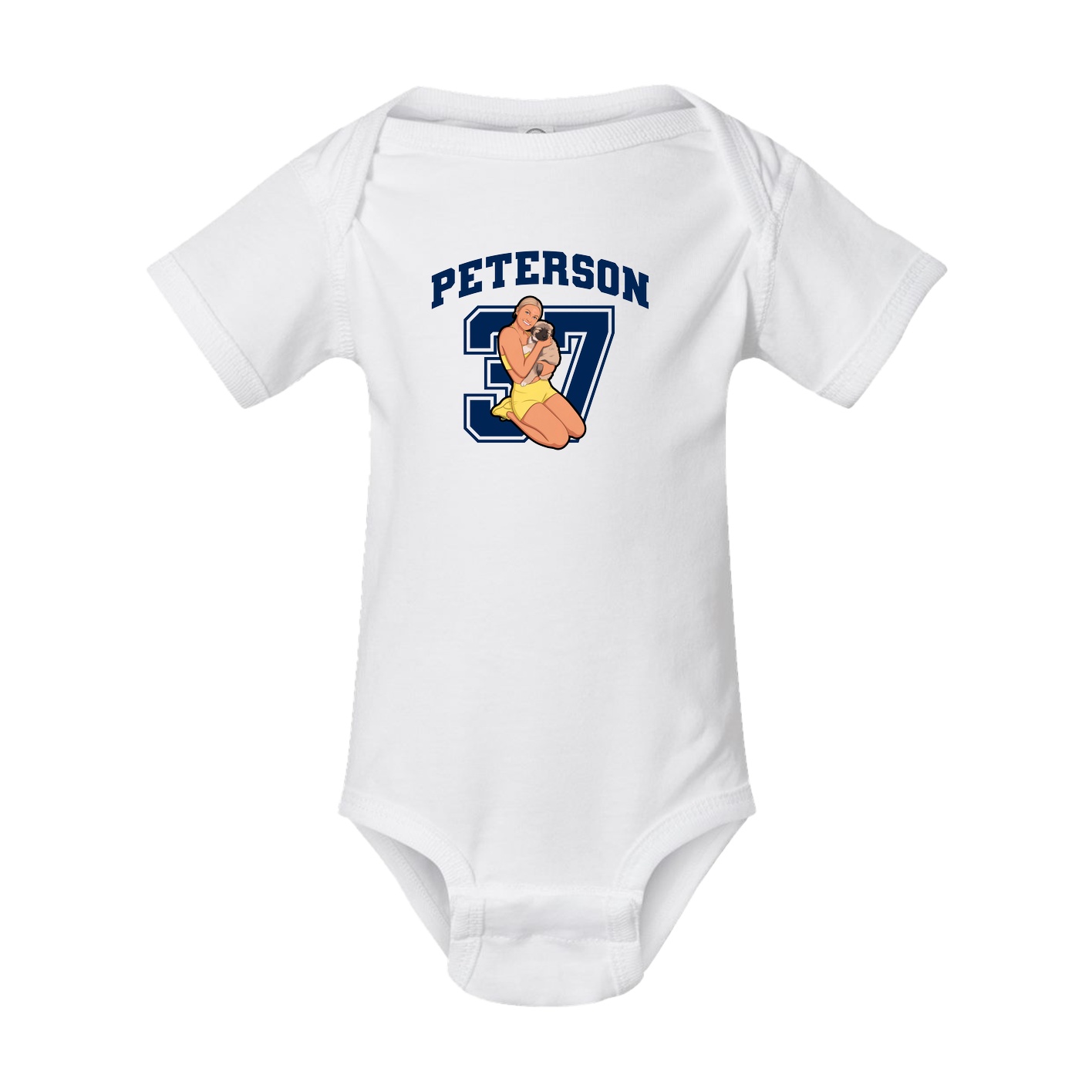 Baby Onesie — Number in White