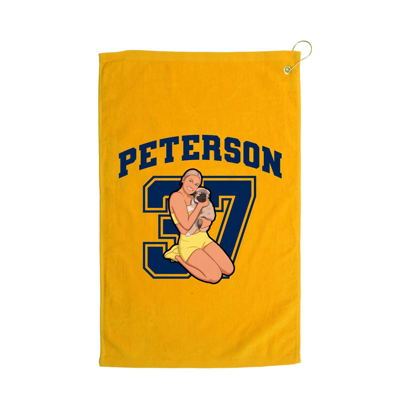 Golf Towel — Number in Gold