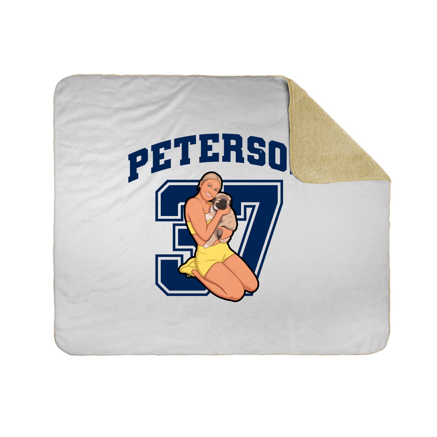 Throw Blanket — Number in White