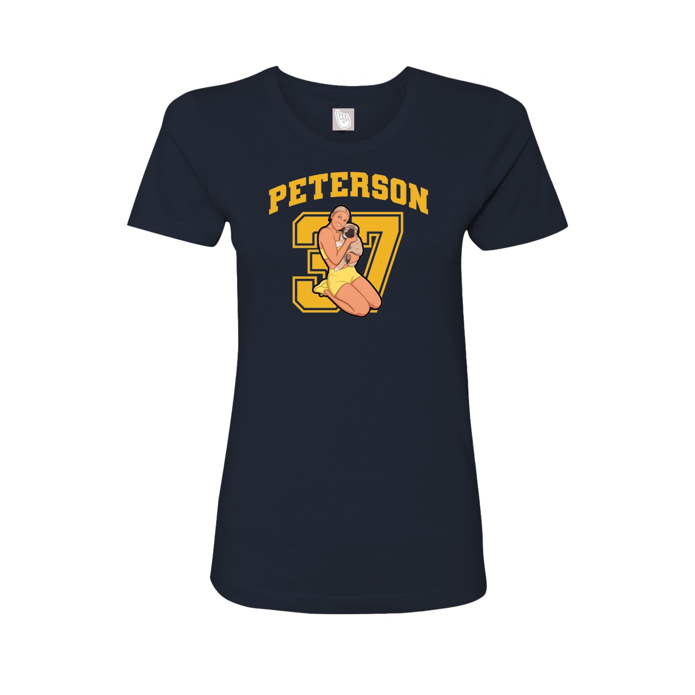 Fitted Women's Tee — Number in Navy