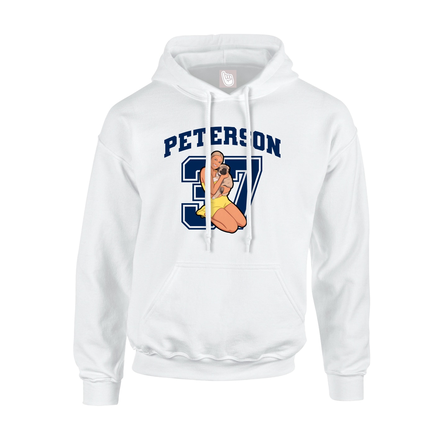 Youth Hoodie — Number in White