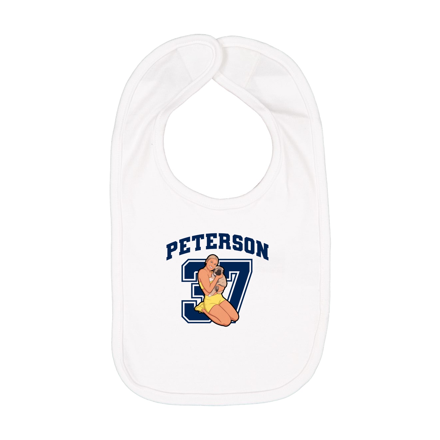 Infant Bib — Number in White