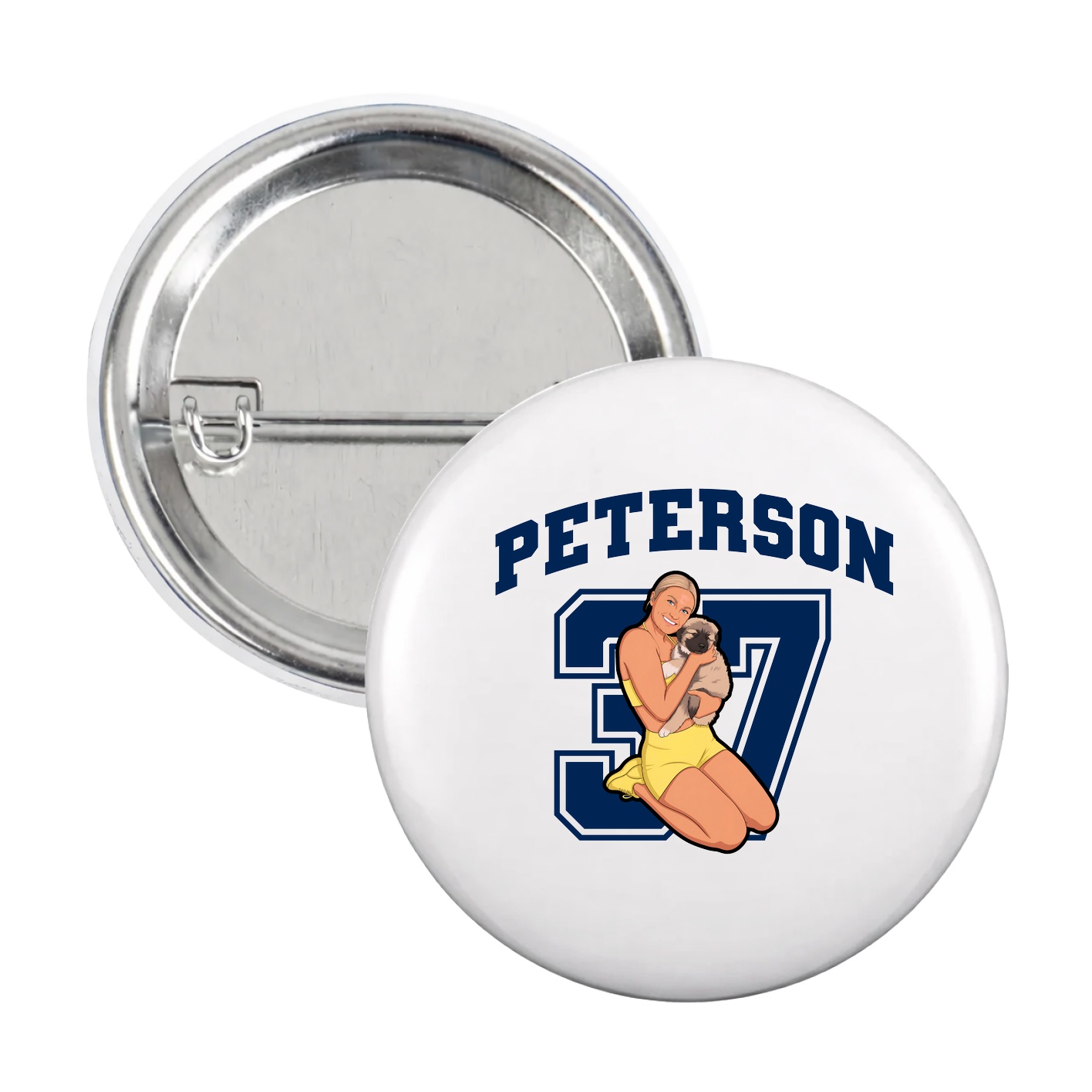 Game Day Button — Number in White