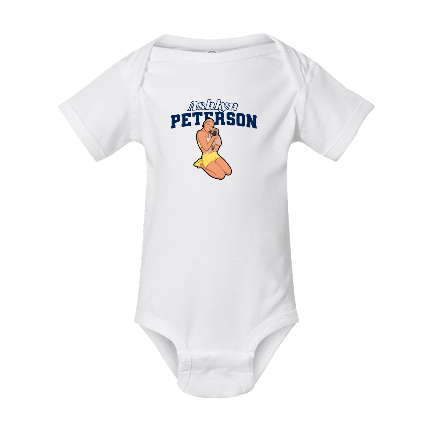 Baby Onesie — Name Arch in White
